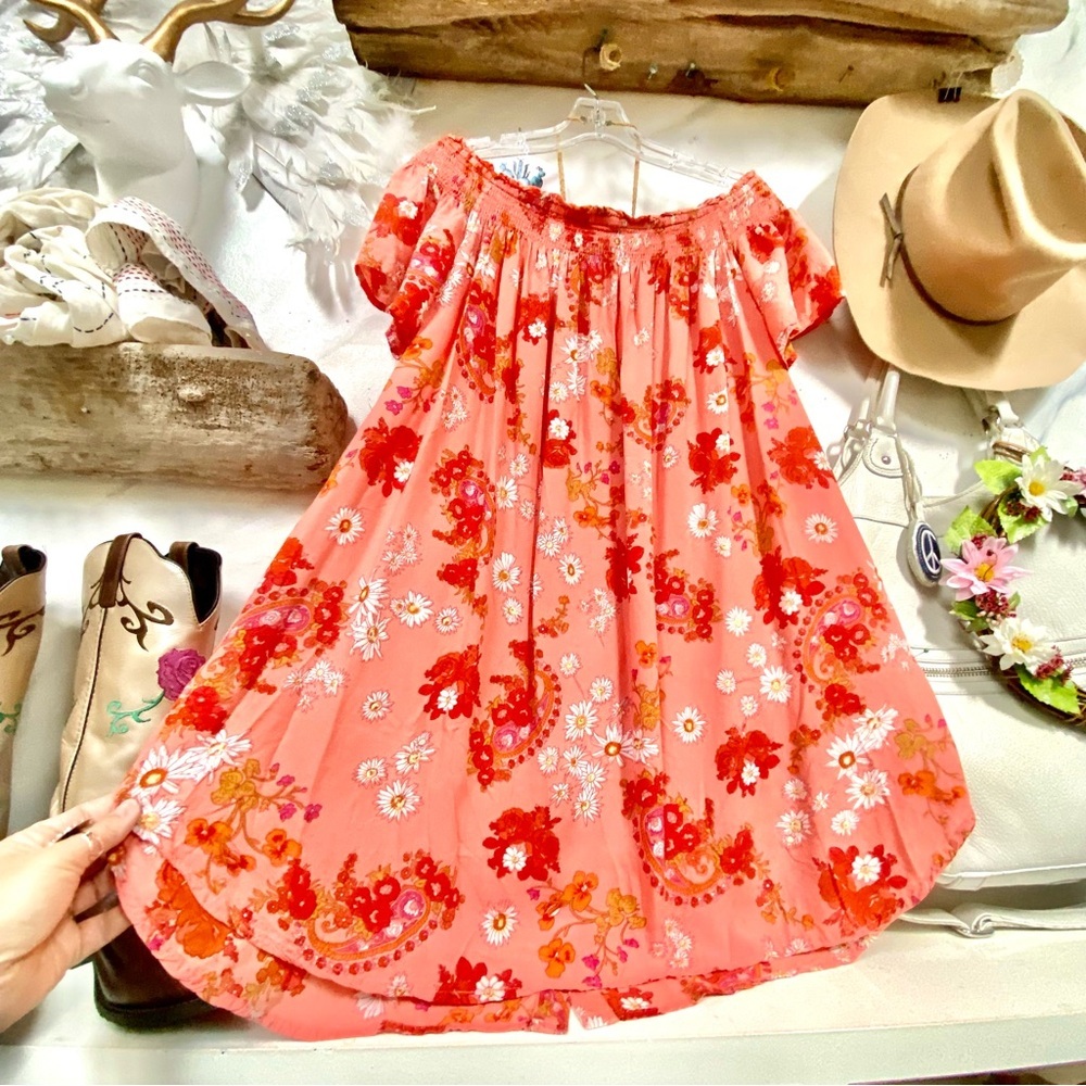 Anthropologie Patrons Of Peace off the shoulder tunic/mini dress w prairie vibe - Picture 9 of 10